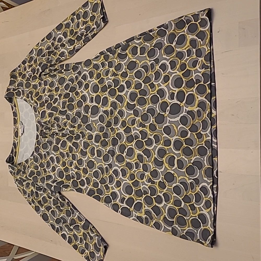 EUC Boden Mod Print Mini Dress Grey, White, Yellow